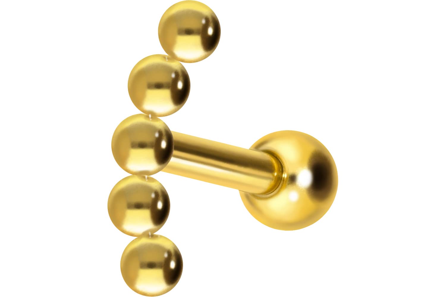 PIERCINGLINE Piercing de titanio para la oreja, 5 bolas, piercing de oreja, hélix, selección de colores