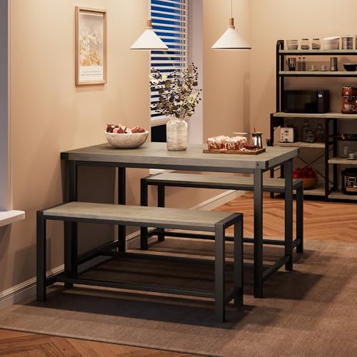 SLEKVERSA 3-Piece Bench Table Set