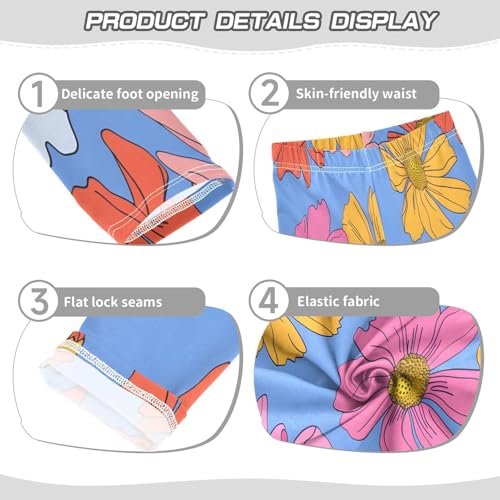 Toddler Girls Leggings Printed Yoga Pants Leggings Simple Colorful Flower Species for Kids3