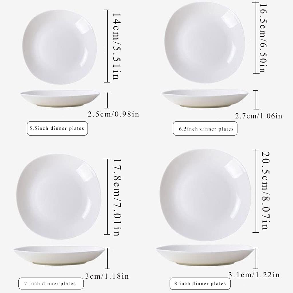 Ceramiczne talerze obiadowe zestaw 4 dań do sałatki makaronu talerze deserowe i przystawka kuchenka mikrofalowa zmywarka, biały 5,5 cala