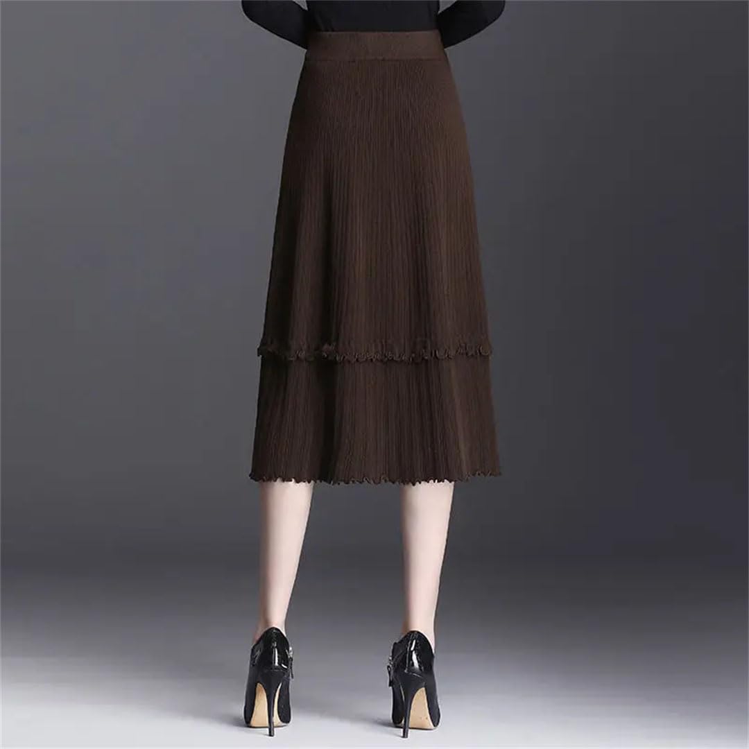 Gonna classica elastica da donna a vita alta a vita alta tinta unita invernale tinta unita