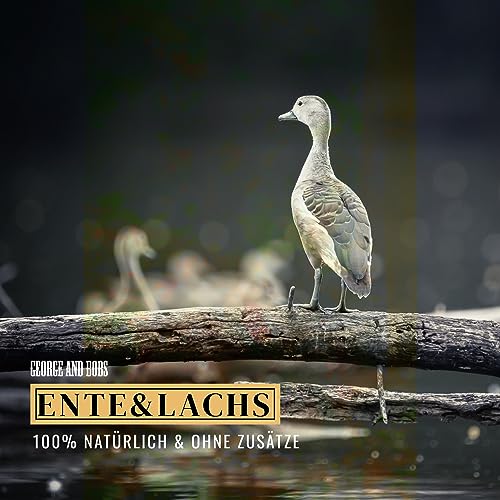 George & Bobs Ente & Lachs Adult | 15 kg | Getreidefrei | 70% Fleischanteil | Superfoods | Trockenfutter | Grünlippmuschel | für ausgewachsene Hunde