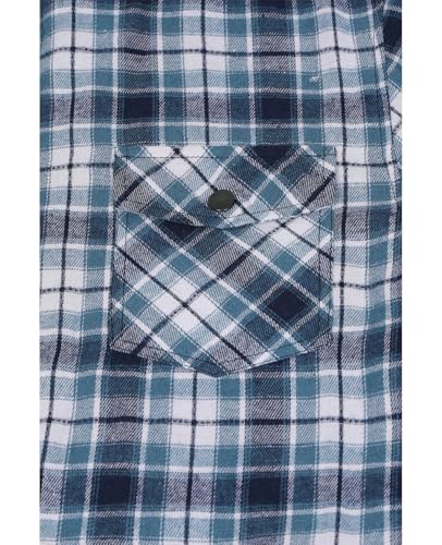 Image of ZENTHACE Men's Sherpa Lined Full Zip Hooded Plaid Shirt Jacket