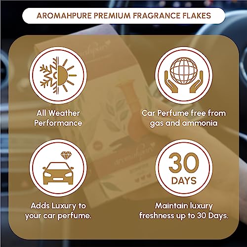 Image of Aromahpure Premium Car Perfume Fragrance Flakes - Vanilla Fantasy, Luxury Car Air Freshener made Organically with Essential Oil, Grains, and Flakes - 50 Gms, fragrant for 30 days, IFRA certified