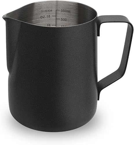 watchget Jarra de espuma de leche de acero inoxidable de 20 oz20.3 fl oz, jarra vaporosa para capuchino, arte con leche, accesorios para máquinas de