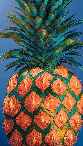 Toile SERENDIPITP Fruit Art turquoise et doré 58x90 cm pour illuminer un mur vide