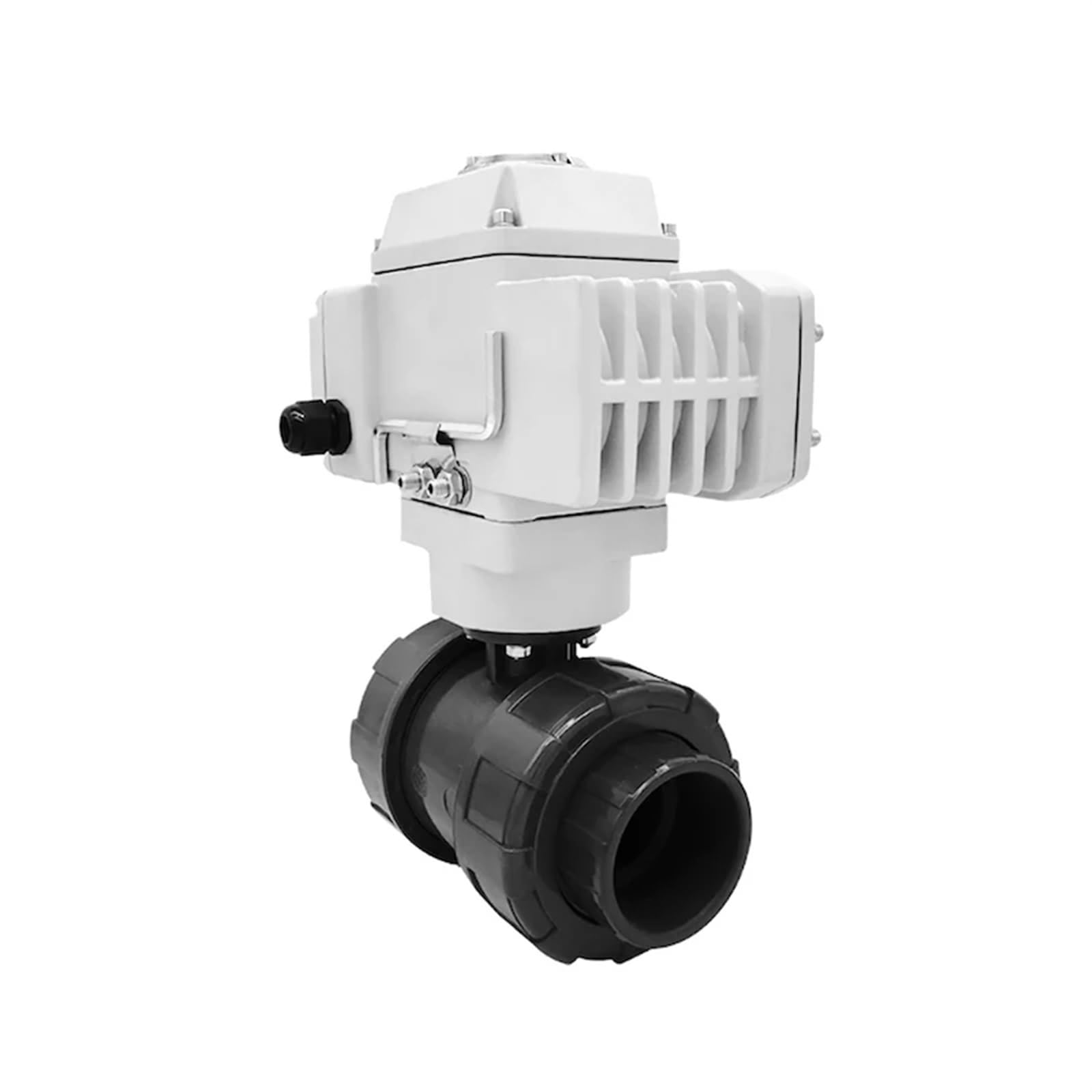 Válvula de Bola neumática UPVC DN25, válvula Doble unión, Industrial, automática for Agua/Gas(110VAC)