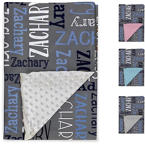Image of Custom Baby Blanket - Personalized Names Design - Soft Plush Blanket with Double Layer Dotted Backing for Boys Girls Color13(30x40 inches)