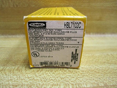 Kellems Hbl7102C 20Amp, 2Wire, 250V, 2Pole, Plug Connector, L2-20P #TOP2