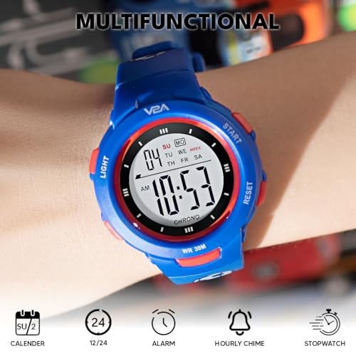 Image of V2A Kids Watch - Waterproof Multi-Functional Digital Sports Watch for Ages 5-13, 30M Water Resistance, Gift for 5-10 Year Olds