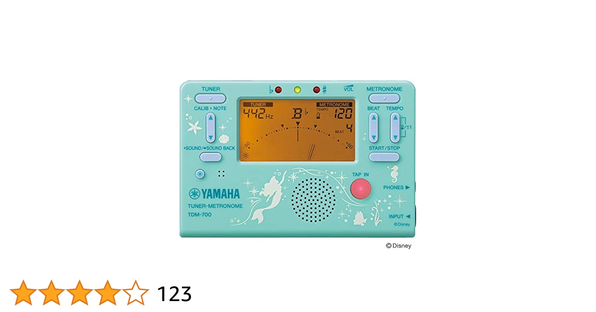 TDM-700DARL アリエル チューナー&メトロノーム Amazon | ヤマハ ディズニーチューナーメトロノーム アリエル