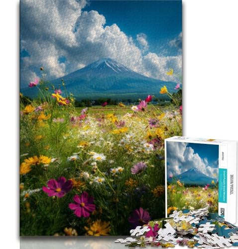 Rompecabezas para Adolescentes de 1000 Piezas del Monte Fuji, Japón Juego Educativo Familiar con Piezas aleatorias Que encajan Perfectamente 38x26cm