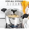 MICHELANGELO Stainless Steel Pasta Pot with Strainer Lid - Pasta Cooker | 6 Quart Induction Pot for All Cooktops, 6 Qt Spaghetti Pots with Strainer Lid