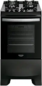 Fogão 4 Bocas Dako Supreme Black Glass com Timer Digital e Mesa de Vidro Preto Bivolt