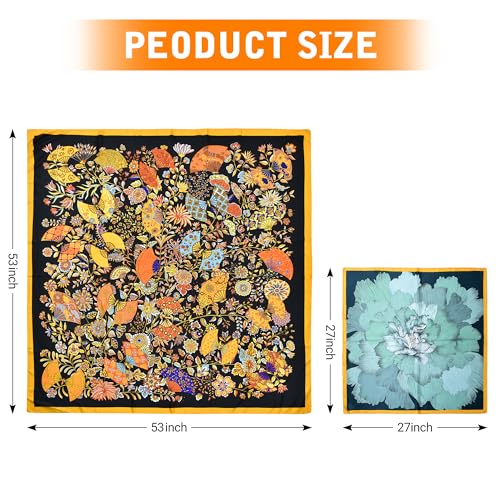 53” Large Head Scarf for Women - Silk Satin Scarf for Hair Wrapping at Night Bandana Square Scarf for Sleeping2