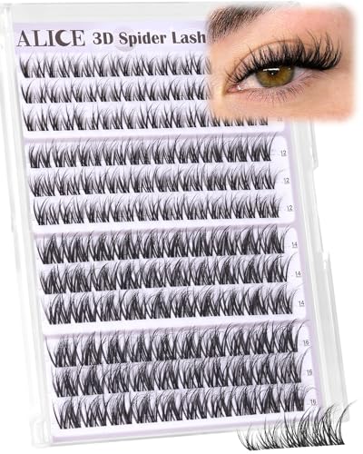 Spider Lash Clusters Wispy Volume Eyelash Extensions 3D Natural Breeze Eyelash Clusters Thin Band Individual Lashes DIY Lash Extensions 10-16mm by ALICE