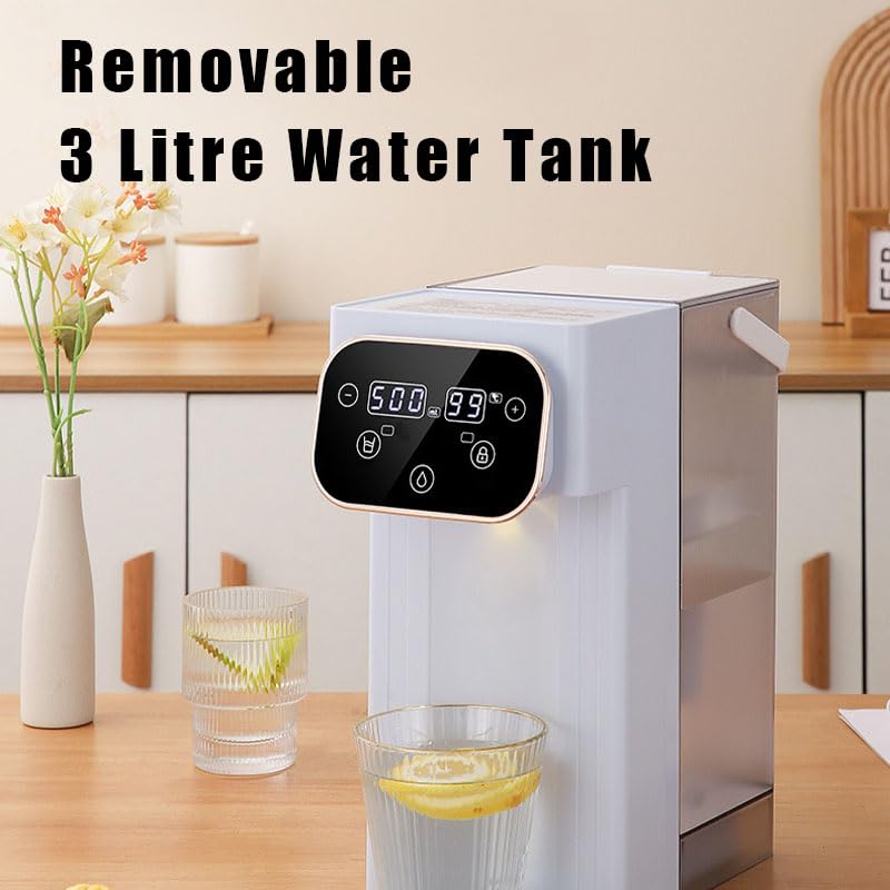 3L Instant Hot Water Dispenser, 2000W Rapid Got z 12 ustawieniami tempa, Filtrowane napoje do herbaty i kawy, Przenośna czajnik biurowa z blokadą bezpieczeństwa dziecka