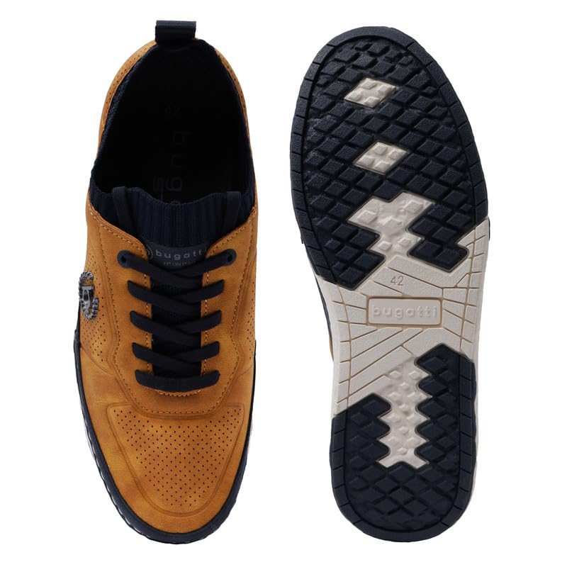 Image of Bugatti Vanadium Yellow Mens Low Top Sneakers - UK 9