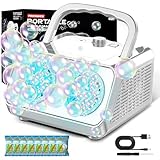 Tecnock Plug In Bubble Machine, Automatic Bubble Blower 20000+ Bubbles Per Min, Upgrade Bubble Maker for Kids Toddler, Portable Bubble Maker with 2 Fans,Outdoor Toys for Parties Birthday - Image 1