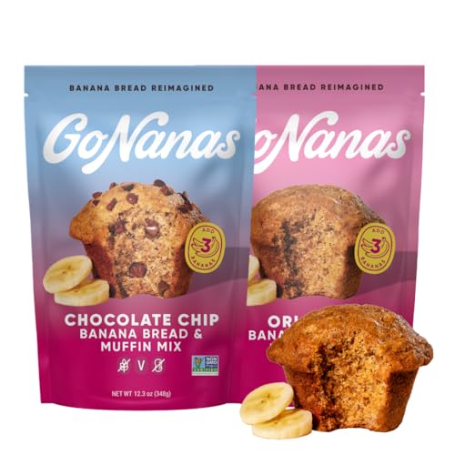 GoNanas Banana Bread Mix - Bundle of 2 Flavors. Vegan,