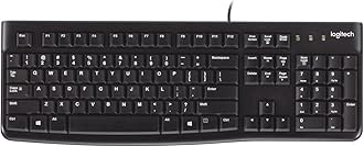 K120 Wired Keyboard for Windows, USB Plug-and-Play, Full-Size, Spill-Resistant, Curved Space Bar, Compatible with PC, Laptop