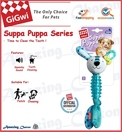 Gigwi Suppa Puppa Squeaker Rabbit For Puppies And Small Dogs Blue, Vermischt