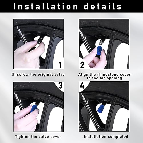 image for Ziciner 5 PCS Car Tire Valve Stem Caps, Aluminum Tire Air Cap Set, Dus