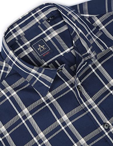 Image of Arrow Men's Cotton Checkered Slim Fit Shirt