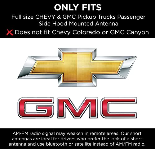 image for EcoAuto Badass 50 Cal Bullet Antenna Replacement Fits All Chevy & GMC 