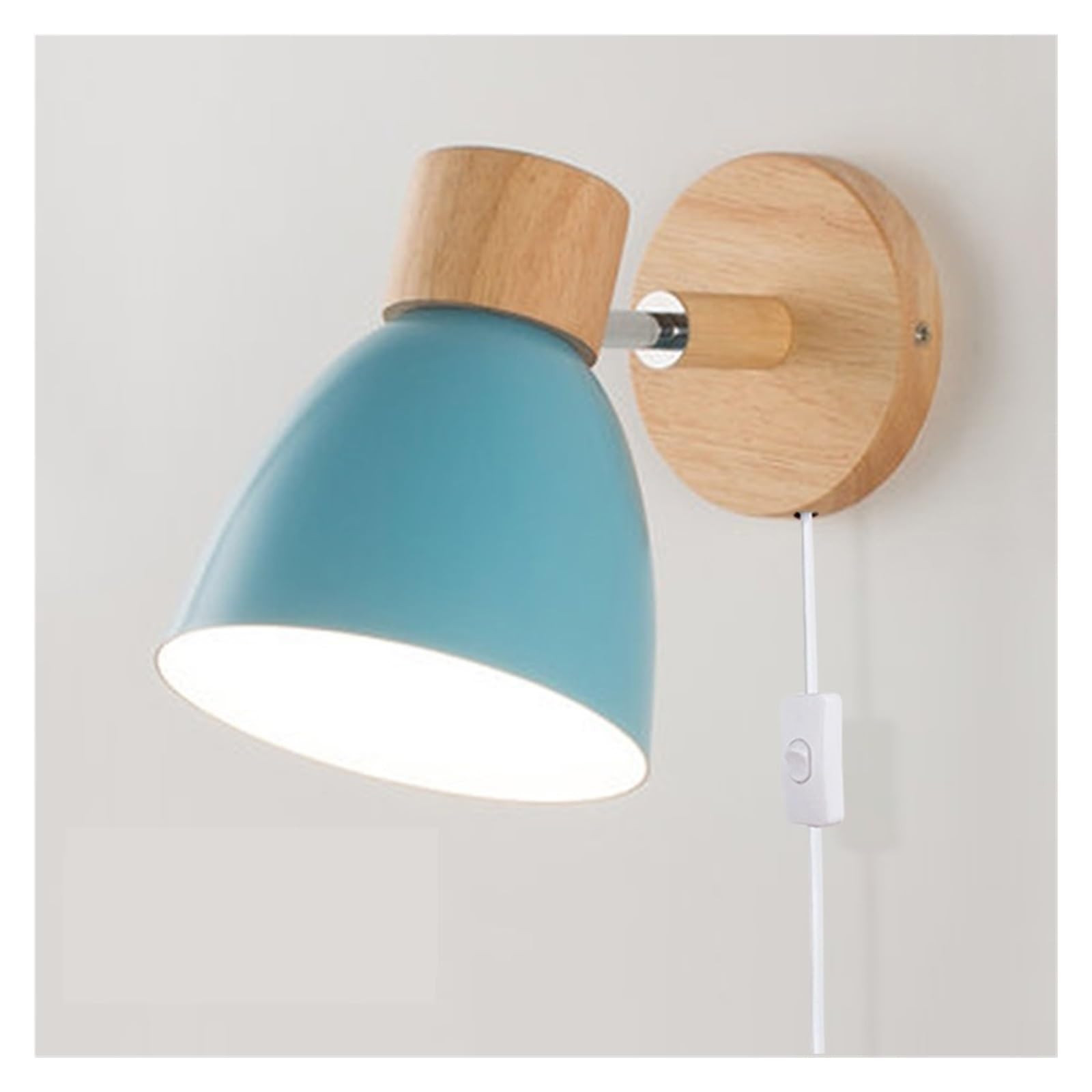 Applique chambre bois E27 orientable bleue pour salon - 7