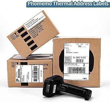 Phomemo D450BT Label Printer, 4 x 6 Inches, Bluetooth Compatible, Thermal Printer & Thermal Label Stickers, 4 x 6 in, A6, 1000 Sheets