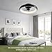 LUDOMIDE Ceiling Fans with Lights 20'' Flush Mount Fan Remote & APP Control Black Low Profile 6 Wind Speeds Smart Dimmable LED for Bedroom Living Room (Y1095-BK-ELE)