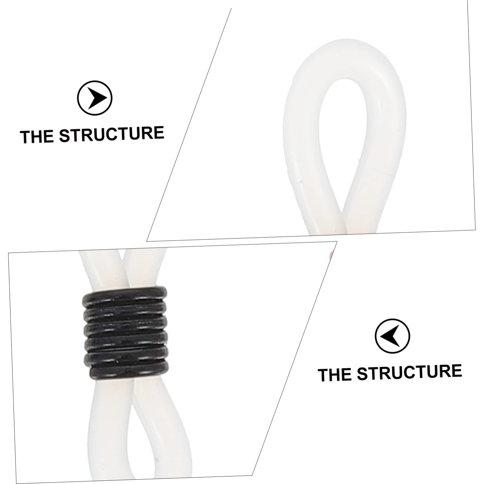 CIMAXIC 50pcs Anti-Slip Connector for Glasses Chain Ends Mask Chain Ends Eyeglasses Retainer