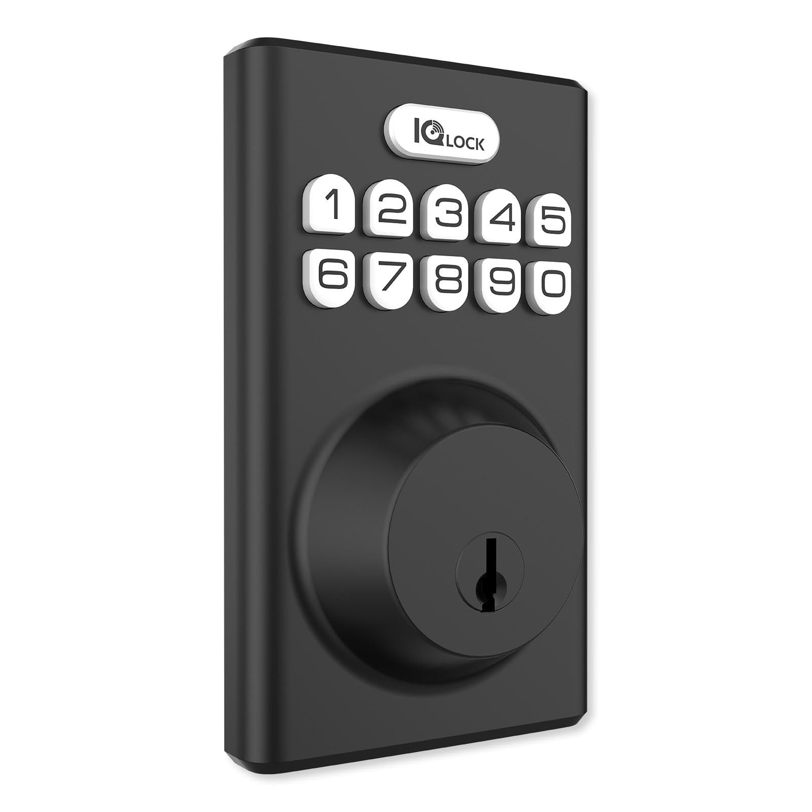 QolsysIQDLK-PGK-MB IQ Lock-PG Push Button Deadbolt, Matte Black