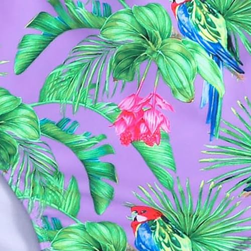 Girls One Piece Swimsuits Cut Out Monokini Ruffle Trim Tropical Floral Print Spaghetti Strap Beachwear Girls Swimwear3