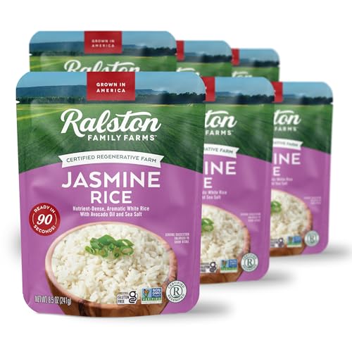 Ralston Family Farms Jasmine Rice, 8.5 OZ, Ready in 90 Seconds, 6 Pack