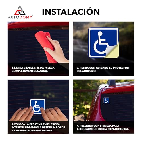 Miniatura 4 de Autodomy Pegatinas Discapacitado Minusvalido Pack 2 Unidades Adhesivo Minusvalido Coche Furgoneta Camión 10x10 Cm Uso Externo