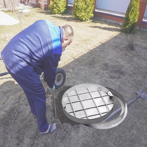 Cum - Tapa redonda de acero de 19.7 pulgadas, tapa duradera para pozos de hormigón, alcantarillado y tanques sépticos, perfecta para muelles, pavimentos y aceras urbanas, diseño resistente