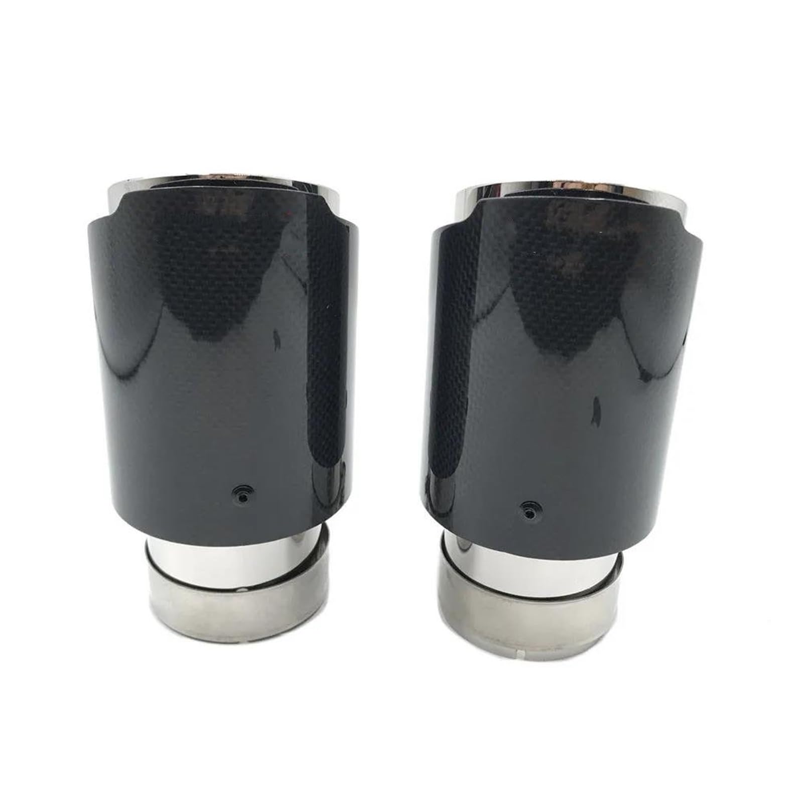 Tubo Escape Coche 1 Pieza Sistema Escape Coche Carbono Brillante Tubo Escape Con Punta Silenciador Acero Inoxidable Plateado Recto Universal Para Golf 7 Cola Escape Tubo (Size : 70MM IN 114MM OUT)
