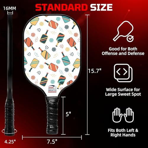 Image of BAGAIL Pickleball Paddles, USAPA Approved Fiberglass Surface Pickleball Set, Lightweight Pickle Ball Rackets with 4 Balls, 1 Bag, Designed in California for Traction and Stability