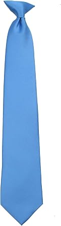 Boys Young Men 14 inch Solid Color Clip On Easy to Remove Clip Necktie Ties