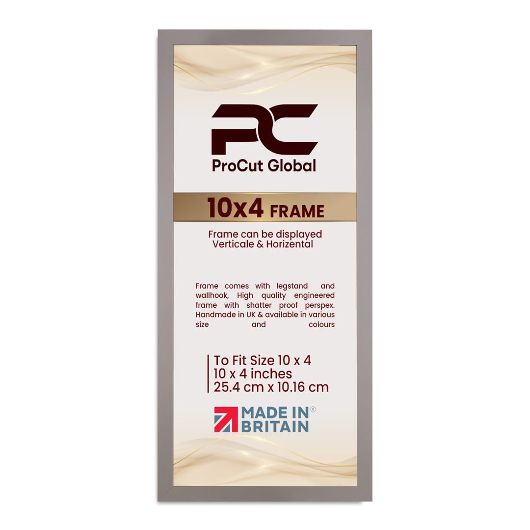 Procut Global 10X4 Rose Gold Picture Frames - Modern Wooden Photo Frame with Shatterproof Perspex for Wall or Tabletop - Perfect for Posters, Certificates, Prints - Sizes & Colors Available