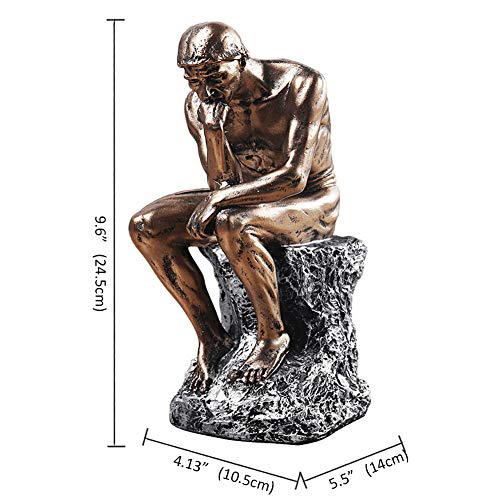 Estatua decorativa masculina en resina estilo Rodin miniatura 5
