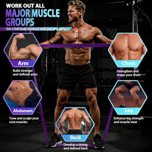 Image of LEEKEY Resistance Bands, Exercise Bands Pull Up Assist Bands - Workout Bands Set - Mobility Band Powerlifting Bands for Men and Women Fitness Training, Physical Therapy,Home Workouts