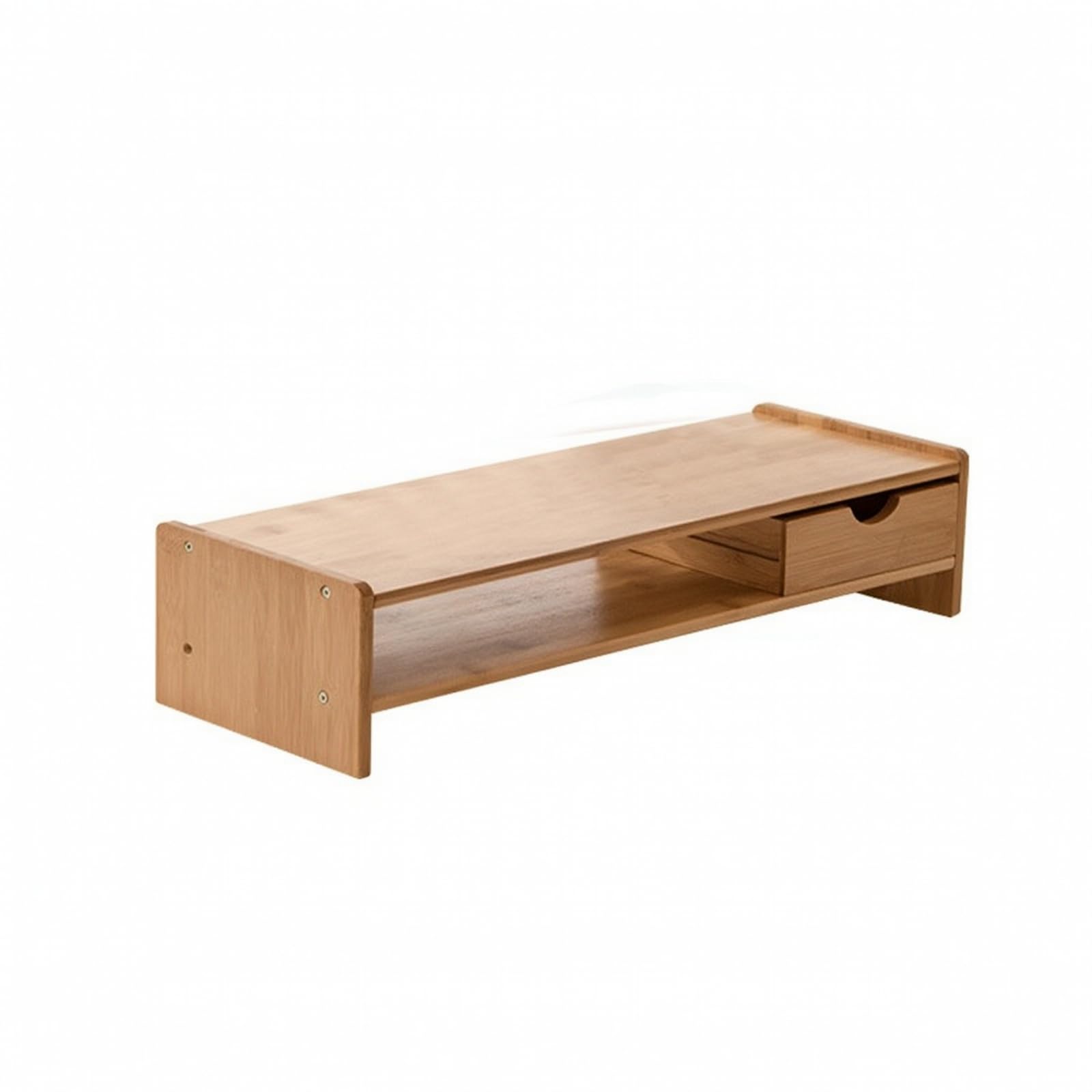 Milageto Supporto da Scrivania Rialzo Schermo Piattaforma Sostegno Organizer in Bambù con Spazio Sottostante per Tastiera Migliora Postura E Ordine Adatto a, Stile Semplice C Con Cassetto Singolo