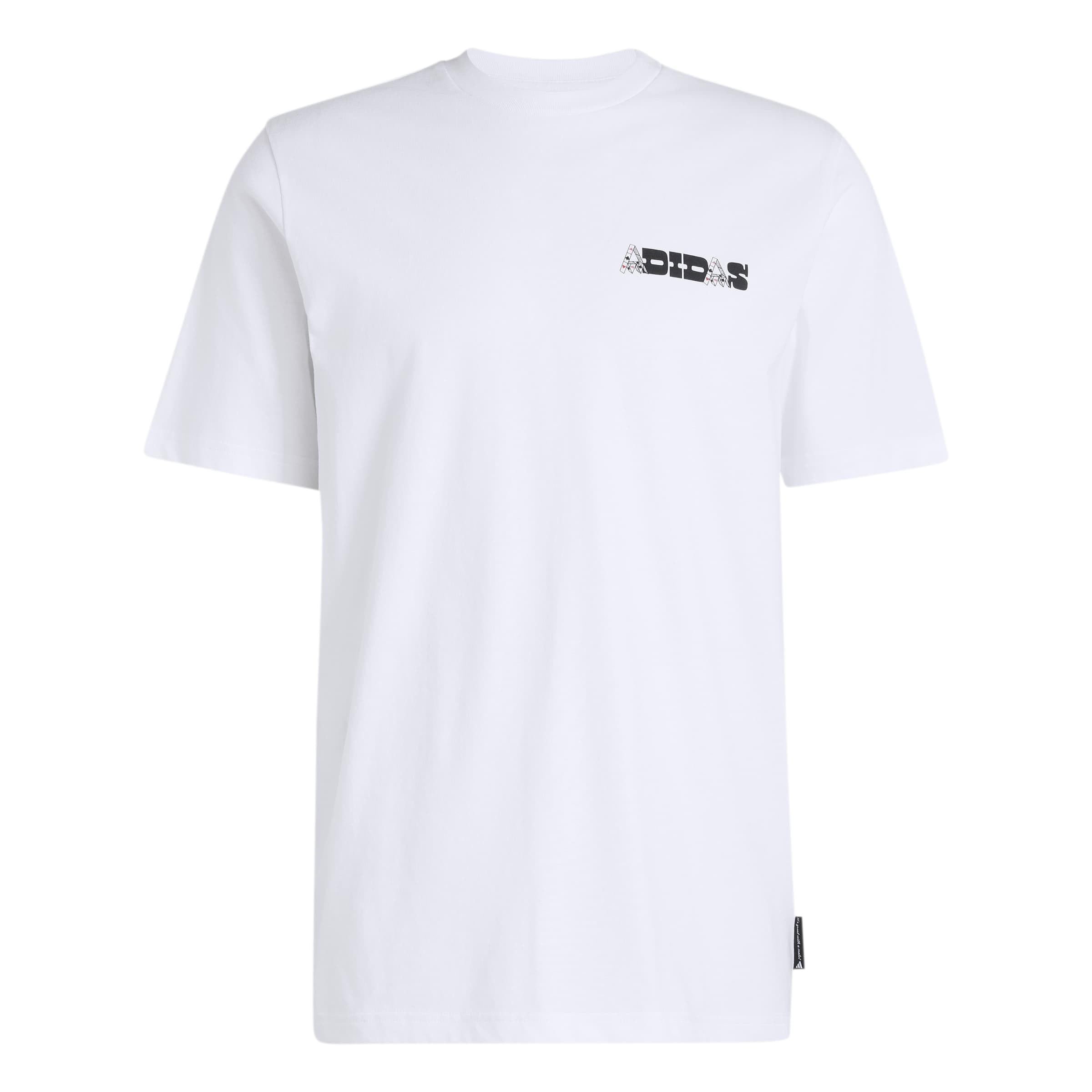 adidas Men's Novelty Cards Graphic Shirt, White, XS