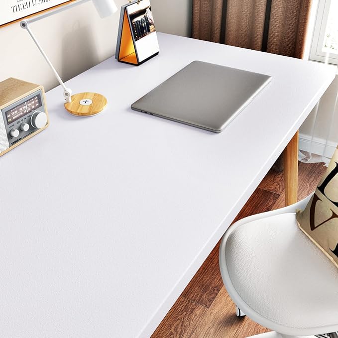 Image of WALLMATE Vinyl White Contact Paper Decorative for Cabinets Countertops Kitchen Shelves Self Adhesive Film Peel and Stick Waterproof Removable Wallpaper (1 Feet 250inch, Matt White Wallpaper)