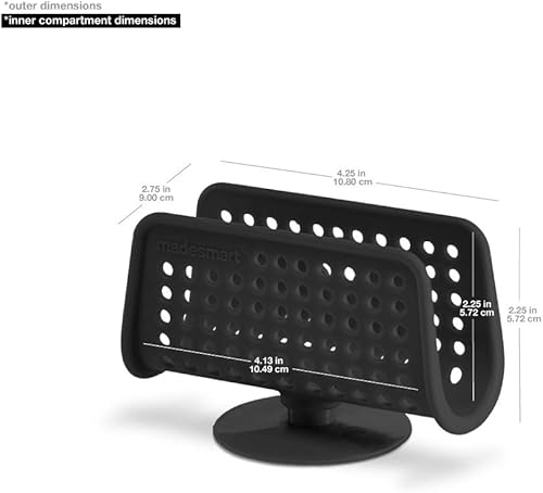 Miniatura 3 de madesmart Soporte de esponja con ventosa para fregadero de cocina, orificios de ventilación, superficie de agarre suave, 4.25 x 2.75 x 2.25