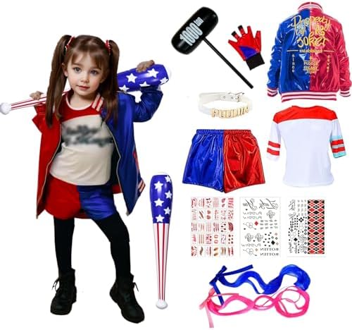 Halloween Costume Kids Adult,Enfant Déguisement Harley Costume,Harley Cosplay Costume Set