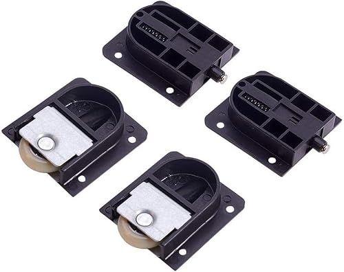 Bettomshin Juego de 2 rodillos de nailon para puerta corrediza de armario con tornillos, 2.126 x 2.008 in/2.13 x 2.01 pulgadas, color negro, para